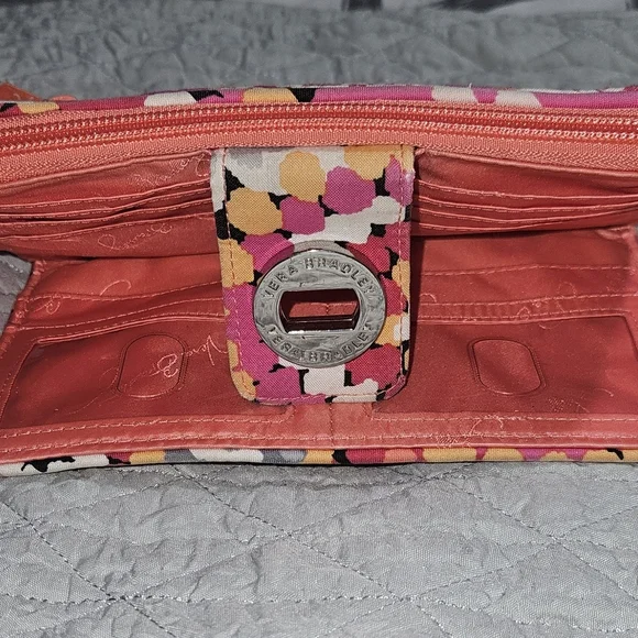 Vera Bradley Pixie Blooms Floral Wallet - Turnlock Zip Around Wallet - Picture 7 of 8